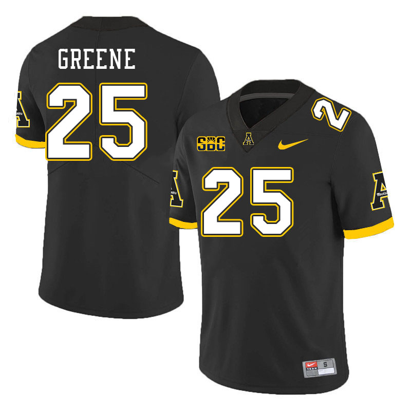 Men #25 Jackson Greene Appalachian State Mountaineers College Football Jerseys Stitched Sale-Black